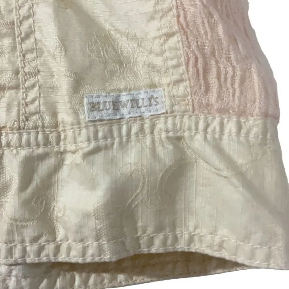 VTG Blue Willi’s Yellow Full Zip Floral Danish Design Collared Sweater Jacket Sm - Picture 6 of 9